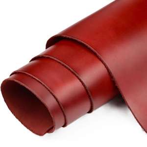 Lámina de Cuero Vacuno Genuino 100% Grueso y Personalizado, Color Rojo, con Rayaduras y Estrías Ocultas, Accesorios de Cuero de la Más Alta Calidad para Artesanía - Product Image 1