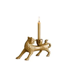 Support de bougie en aluminium de luxe avec motif de renard en relief, bougeoir décoratif vintage pour décoration élégante de la maison, décoration d'hôtel - Product Image 1