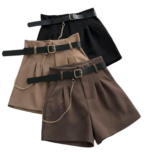Nouveaux shorts décontractés OEM pour femmes, taille mi-haute élastique, style streetwear, couleur unie, écologiques, 100 % coton, séchage rapide, satin, printemps-été - Product Image 2