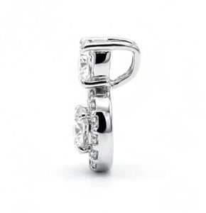 Rhaya Jewels Vente en gros Pendentif solitaire minimaliste en zircon cubique pour femme, forme boule, en argent sterling 925 plaqué rhodium, pour usage quotidien - Product Image 2