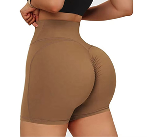 Shorts Deportivos de Yoga para Mujer, Cintura Alta, Transpirables, Ecológicos, de Algodón, con Logotipo Personalizado, Acanalados, Sin Costuras, para Gimnasio y Ciclismo - Product Image 2