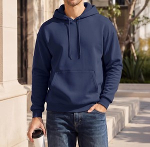 Sweat-shirt à capuche surdimensionné pour homme, en coton mélangé French Terry, à manches longues, style décontracté - Product Image 2