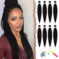 MS Wholesale Cheveux à tresser pré-étirés, faciles à tresser, synthétiques, pour tresses au crochet, texture Yaki, teints, extension de cheveux à trame unique