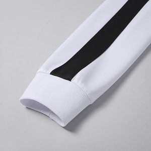 Conjunto Deportivo Blanco para Hombre, Cuello Alto, Cierre de Cremallera Frontal, Tejido de Poliéster Transpirable, Estilo Casual para Otoño, Diseño de Color Sólido - Product Image 5