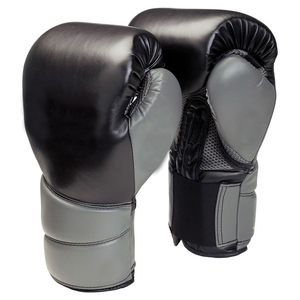 <b>Black</b> PU Leather Boxing Gloves with Adjustable <b>Velcro</b> Wrist Strap for Adults - Product Image 2