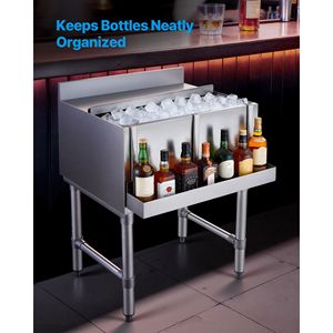 Support de bouteilles en acier inoxydable pour cuisine commerciale, 24 pouces, avec crochet de fixation par boulons - Product Image 4