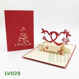 Handmade Love Hearts 3D Pop-Up Wedding Invitation Card Envelope Die-Cut Custom Printed Couples <b>Paper</b> Valentine's Day ANN - Product Image 2