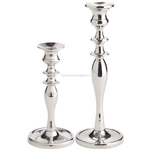 Porte-bougie Harriet de style nouveau, bois et métal argenté, vaisselle, support de bougie pour la décoration de Noël et de mariage - Product Image 5