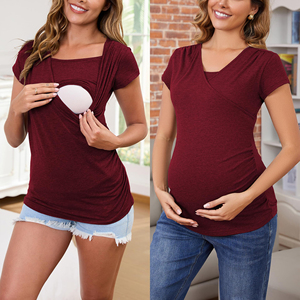 Hauts d'allaitement personnalisés pour femmes – Vêtements d'allaitement tendance style été – Tenues de maternité en tissu de haute qualité pour la post-partum - Product Image 3