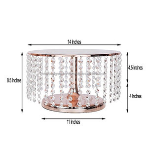 แท่นวางเค้กโลหะจี้คริสตัลสูง8 "-กุหลาบทอง - Product Image 6