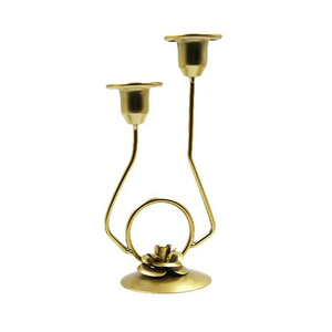 Candelabro de latón vintage hecho a mano para bodas, eventos festivos, soporte para velas con acabado metálico dorado para decoración del hogar, centro de mesa - Product Image 2