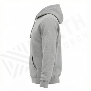 Wholesale New Sporty Mens Autumn Winter Hooded Casual Fleece Jackets 100% Cotton Eco Friendly 380g Thick Warm Solid Hoodies - Product Image 3