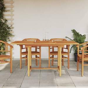 Mesa de Jardín Extensible Mediana de Madera de Teca Natural, Muebles Sólidos para Exteriores - Product Image 1