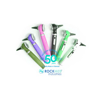 Otoscope ROCKMED Mini 2-en-1 en acier inoxydable avec lumière, détecteur d'infections auriculaires