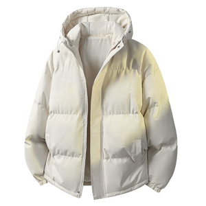 Men's <b>Winter</b> Hooded Puffer <b>Jacket</b> Casual <b>Waterproof</b> Breathable Eco-Friendly Polyester Fiber Filling Zipper Closure Windproof - Product Image 4