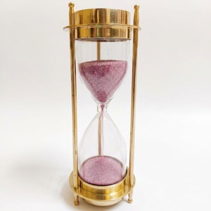 Modern Luxury Handcrafted Brass <b>Sand</b> <b>Timer</b> Decorative Nautical Glass Hourglass for Anniversary Wedding Gift & Living Room Decor - Product Image 3