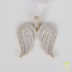 Statement Wing Charm Pendant With Iced Out Luxury Jewelry Style - Product Image 3