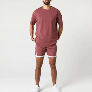 Men's Casual Sports Training Shorts Nonwoven Double <b>Layer</b> Eco-Friendly Quick Dry Yoga Running Solid Full Customization OEM - Product Image 4