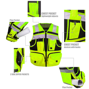 Gilet de sécurité haute visibilité multi-poches respirant et réfléchissant pour les travailleurs industriels - Product Image 5