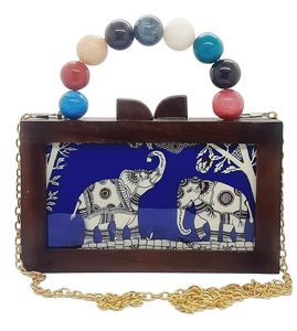Natural Crafted Wooden Clutch Handbag Cheap Price Stylish Women Bag for Party <b>Wedding</b> Evening and Daily Use - Product Image 6