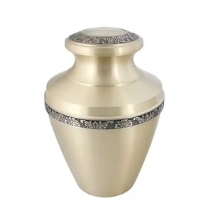 Aluminum Urns With Texture Metal Urns for Human Ashes Adult Male & Female for Funeral or Home Urns New Arrival from India - Product Image 1