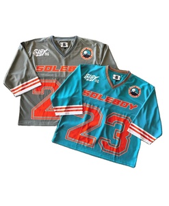 โซ่คล้องคอสำหรับผู้ชายเสื้อตาข่ายฟุตบอลแบบกำหนดเองได้สไตล์อเมริกัน - Product Image 1