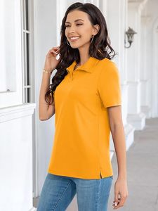 T-shirt de sport décontracté en jersey tricoté respirant à manches courtes de couleur unie pour femme - Product Image 2