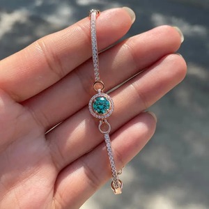 Collection Tendance Bracelet Tennis Romantique en Moissanite 925 Or Rose Taillé, en Argent Sterling Plaqué Or Rose pour Femme - Product Image 2