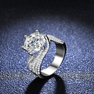 GRA Certified Brilliant Cut Moissanite Prong Setting Silver Plated 925 Sterling Silver Micro Insert Hiphop Graduation Gift <b>Ring</b> - Product Image 3