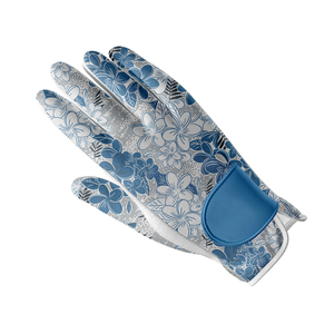 Gants de golf sportifs antidérapants à doigts entiers de couleur unie pour hommes, respirants, en cuir PU véritable avec logo personnalisé - Product Image 3