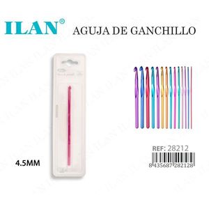 Uncinetto Ilan 4.5mm in alluminio rosa per lavori a maglia e artigianato - Product Image 3