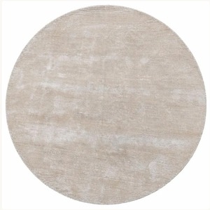 Handwoven Round Ivory Bamboo Silk Rug – Minimalist Home Decor - Product Image 1