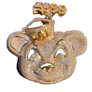 Colgante de Ratón Chapado en Oro 2024 con Cristales de Estrás, Amuleto Temático, Joyería de Dibujos Animados Unisex, Regalo Lindo - Product Image 1