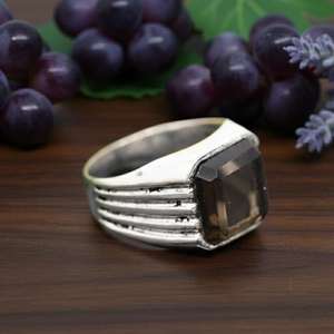 Smokey Quartz <b>Ring</b> 925 Sterling Silver Mens Handmade Gemstone Jewelry <b>Statement</b> <b>Ring</b> Elegant Gift For Him - Product Image 4