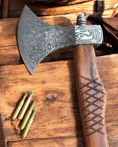 Hache Tomahawk Premium, Hache Viking Industrielle en Acier à Haute Teneur en Carbone, Manche en Bois de Rose, Haute Qualité, pour Camping, Bricolage, Personnalisable, pour l'abattage d'arbres - Product Image 6