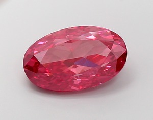 Diamant CVD de laboratoire de luxe, de forme ovale modifiée, rouge vif fantaisie, 7,48 carats, clarté VS2, polissage excellent, diamant non monté - Product Image 1