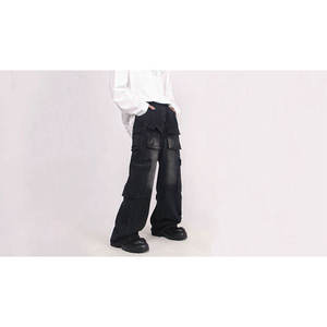 MEESAM LEATHER HOSIERY Jeans Unisex 100% Algodón de Secado Rápido, Cintura Alta, Peso Pesado, Estilo Vintage, Corte Regular Recto, Grabado Izquierdo - Product Image 3