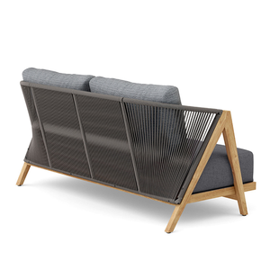 Chaises de jardin de luxe en teck avec chaise longue en corde et style minimaliste pour la décoration de meubles de patio - Product Image 4