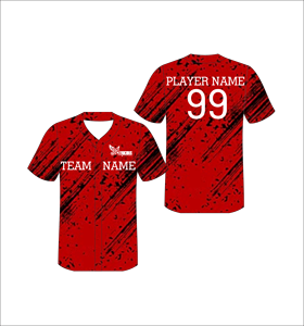 Camiseta de Béisbol Sublimada Personalizada para Hombre, Cuello en V, Botones Completos, Absorbe la Humedad, Uniformes Rojos de Equipo, Manga Corta, Ropa Deportiva para Adultos - Product Image 1