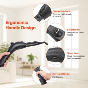 Potente pulitore a vapore portatile con 27 accessori e cavo di alimentazione Extra-lungo con serbatoio da 51 once per la pulizia di pavimenti in piastrelle per stanchi - Product Image 6