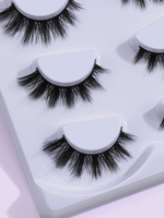 MAANGE 4 paires de faux cils doux 3D en vison synthétique, bande complète, cils naturels
