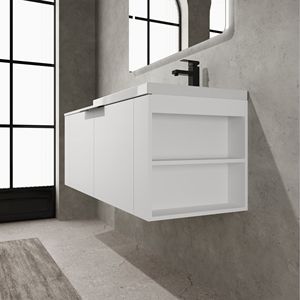 Mobile Bagno Moderno Bianco da 48 Pollici con Lavabo Integrato, Ampio Spazio, Set Completo - Product Image 2