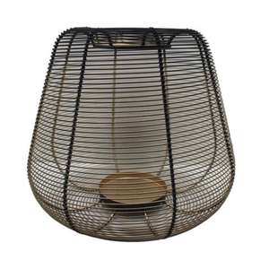 Farol de metal con diseño grabado y acabado blanco para iluminación decorativa de suelo y mesa en casas y villas, también sirve como portavelas. - Product Image 2