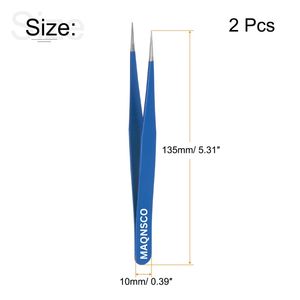Juego de pinzas para cejas con punta curva inclinada y puntiaguda - Product Image 6