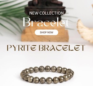 Bracelet extensible en perles de pyrite polie, nouveau design, bijoux en cristal, forme libre, thème Amour, semi-noël AMAYRA - Product Image 2