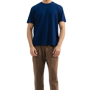 Venta al por mayor de gran tamaño Drop Shoulder Heavyweight Casual camiseta para hombres de alta calidad 100% algodón estambre tela logotipo frontal - Product Image 5