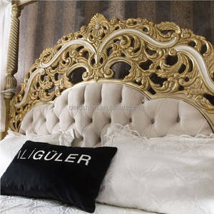 <span class=keywords><strong>Lit</strong></span> à <span class=keywords><strong>baldaquin</strong></span> de luxe à <span class=keywords><strong>baldaquin</strong></span> européen avec sculpture en or, meubles de chambre à coucher classiques de style royal pour hôtel ou villa - Product Image 5