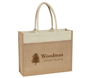 Sac fourre-tout en jute personnalisé en gros, durable, réutilisable, écologique, avec longues poignées - Product Image 5