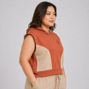Hoodie sans manches pour femme de haute qualité, logo personnalisé, en molleton de coton doux, respirant, confortable, streetwear décontracté, vente en gros - Product Image 5