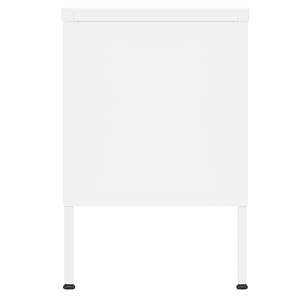 Mueble de TV Rectangular de Acero Blanco para Sala de Estar, Incluye Niveladores de Nivel Medio - Product Image 4